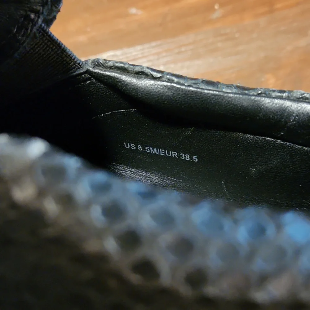 Via Spiga Black Leather Snakeskin Print Boat Shoe Men's Size 8